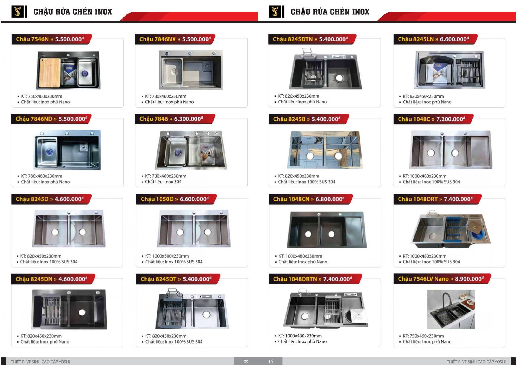 Thiết bị vệ sinh YOSHI Catalogue và Bảng giá mới nhất 2024 /Page 6